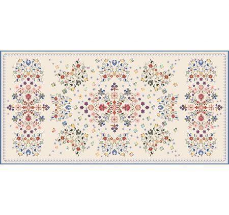 Alfombra Vinilica Floral Beige 97x48cm