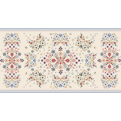 Alfombra Vinilica Floral Beige 97x48cm