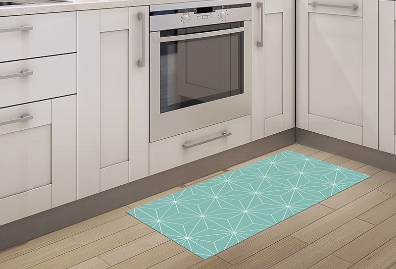 Alfombras de Cocina - Geométrico Verde 97x48cm Alfombras de Cocina - Geométrico Verde 97x48cm