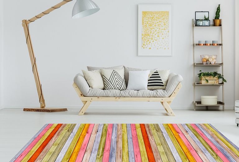 Alfombra Vinilo - Madera Multicolor 295x195cm