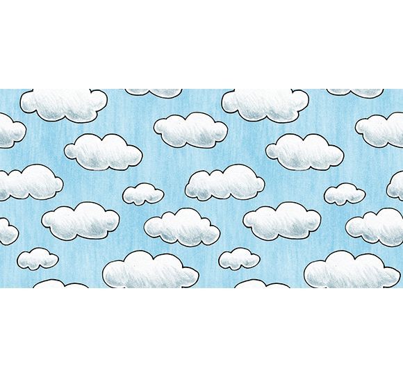 Alfombra Vinílica Infantil 97x48 - Nubes
