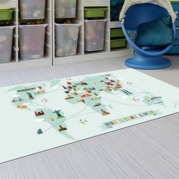 Alfombras Infantiles Lavables - Mapa del Mundo 143x97