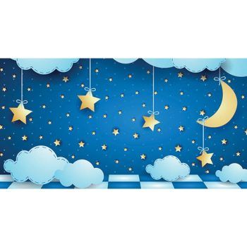 Alfombra Vinílica Infantil 97x48 - Cielo Estrellado