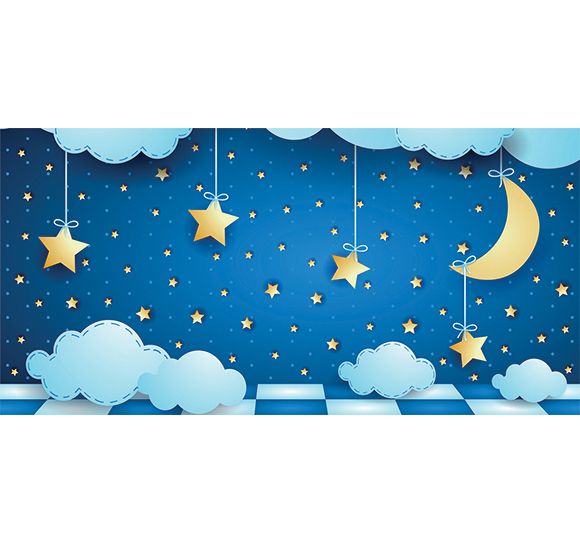 Alfombra Vinílica Infantil 97x48 - Cielo Estrellado