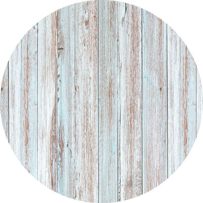 Alfombra Vinílica Redonda Madera Gris - 60x60 cm