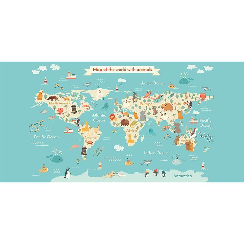 Alfombra Vinílica Infantil 97x48 - Mapa Animales Alfombra Vinílica Infantil 97x48 - Mapa Animales
