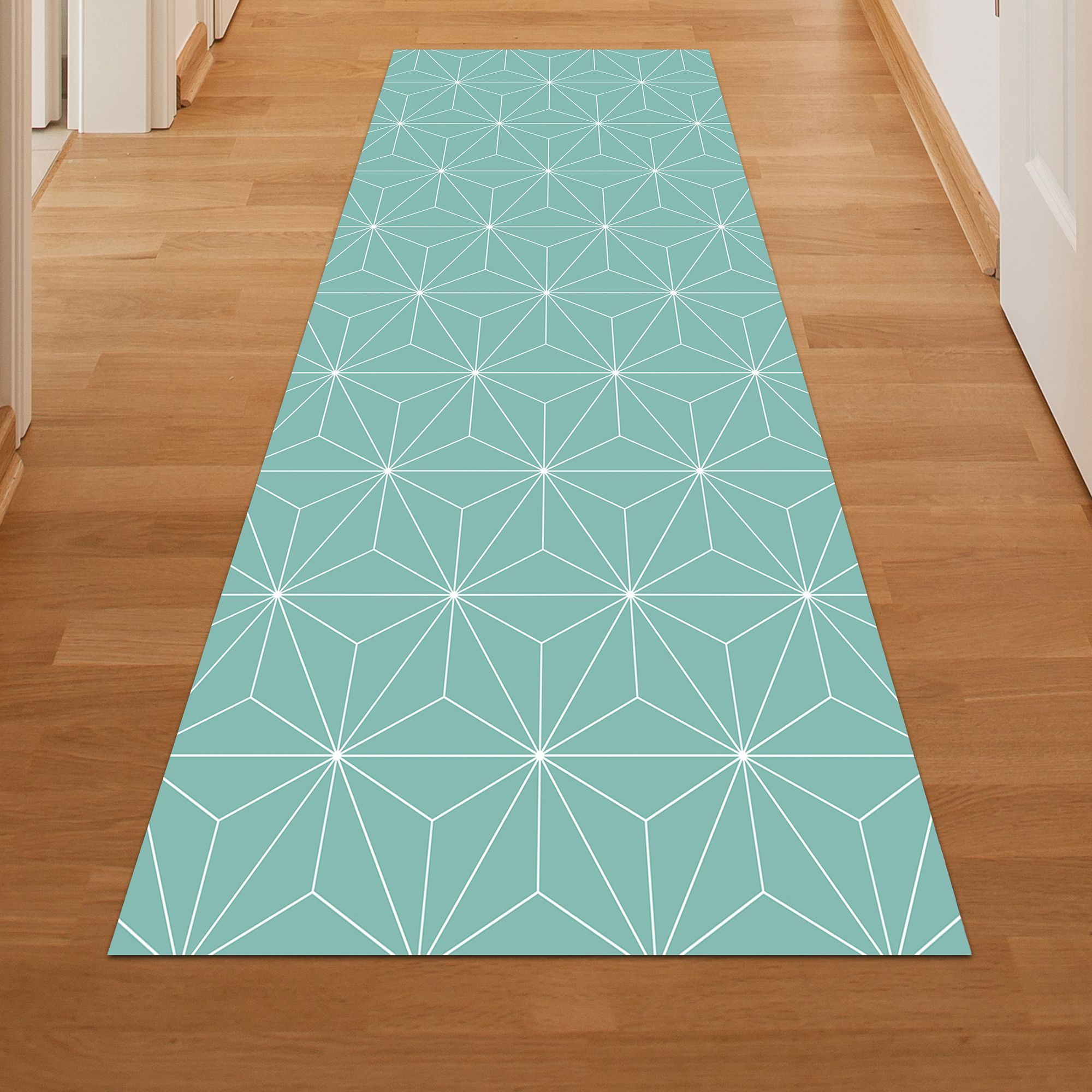 Alfombra Vinílica Geométrico Turquesa - pasillo Alfombra Vinílica Geométrico Turquesa - pasillo