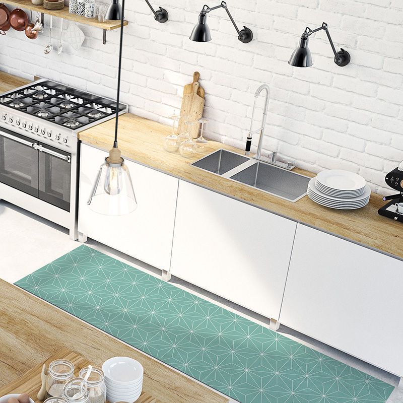 Alfombra Vinílica Geométrico Turquesa - cocina Alfombra Vinílica Geométrico Turquesa - cocina