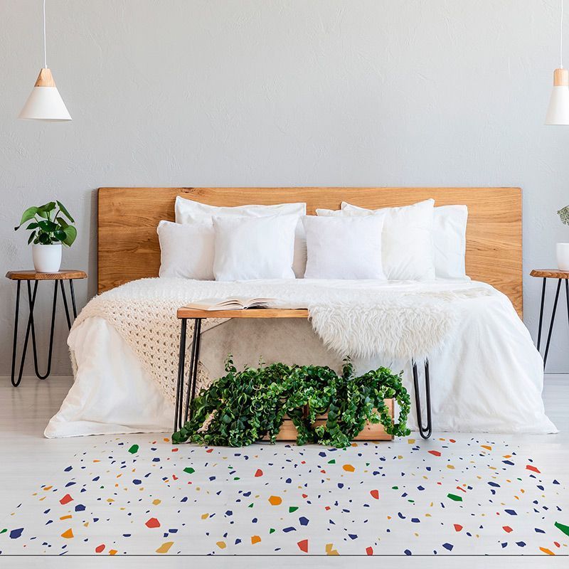 Alfombra Vinílica Mosaic White dormitorio