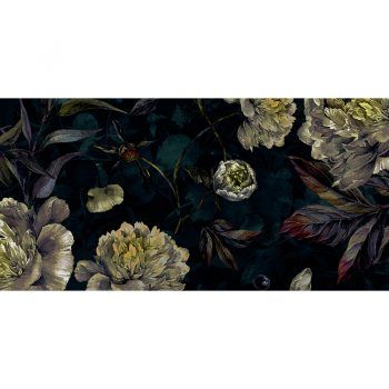 ALfombra Vinílica Dark Flowers 97x48