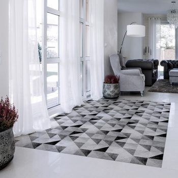 ALfombra Vinílica Grey Triangles salón