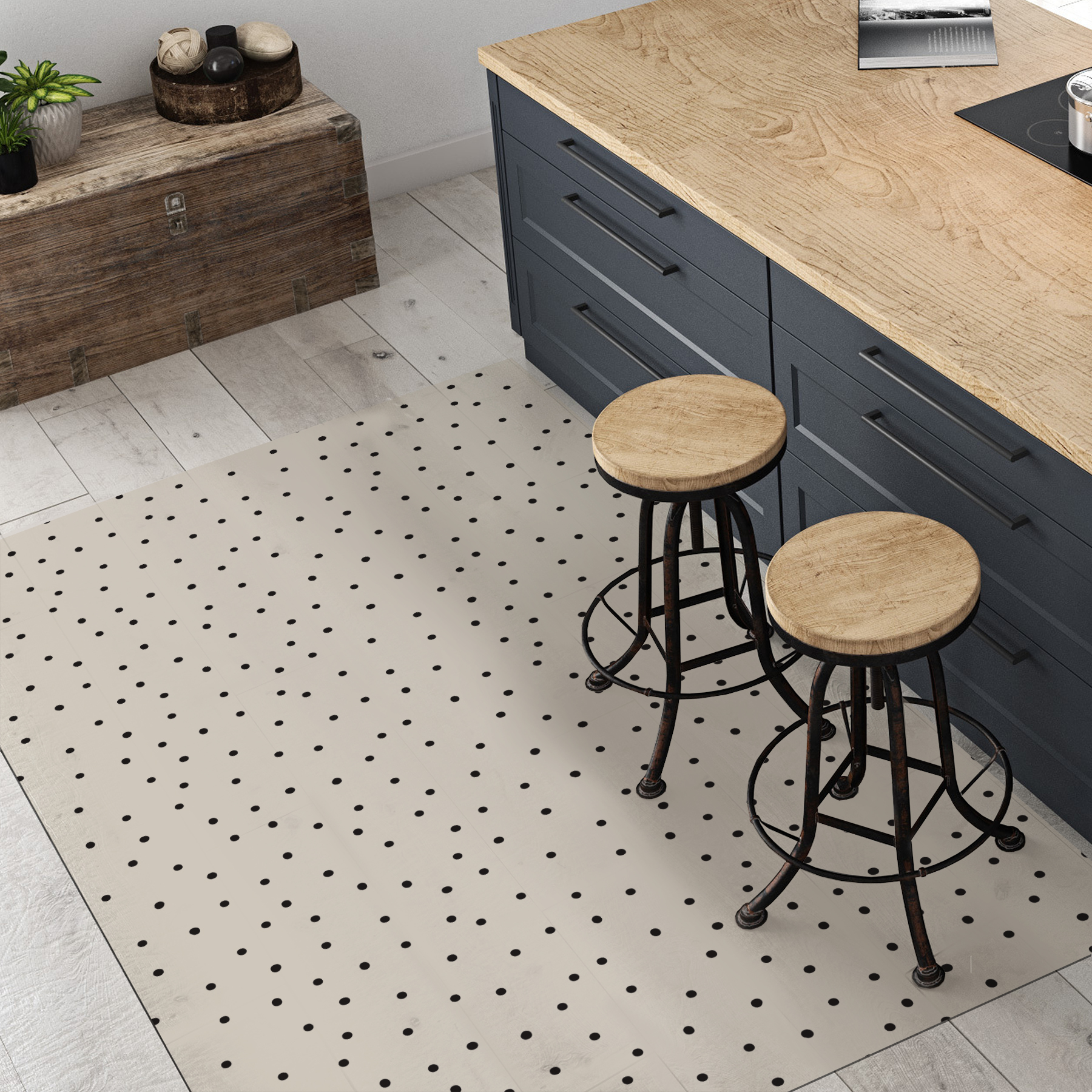 Tapis vinyle Points cuisine 2 Tapis vinyle Points cuisine 2