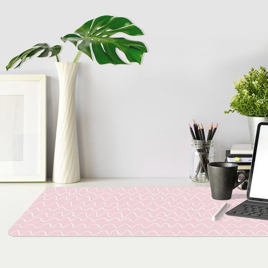 Tapis de bureau vagues roses bureau