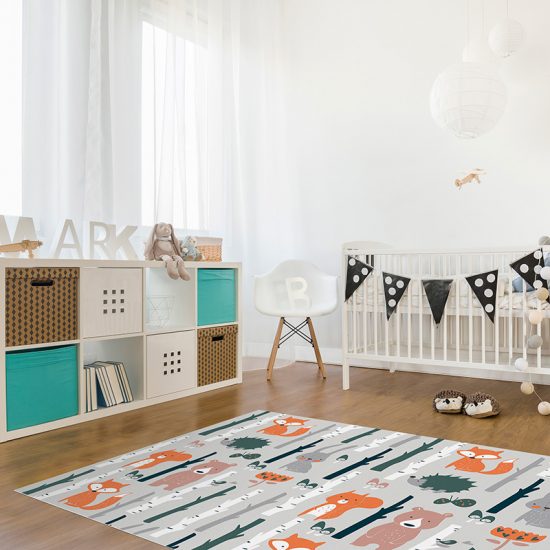 Tapis Vinyle Enfants animaux de la forêt chambre