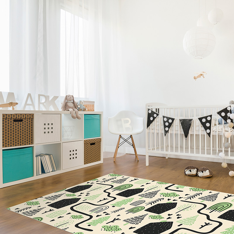 Tapis Vinyle Enfants Chemins verte chambre Tapis Vinyle Enfants Chemins verte chambre
