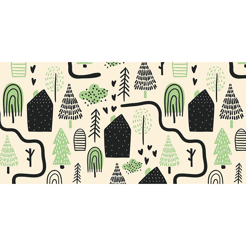 Tapis Vinyle Enfants Chemins verte 97 x 48 cm Tapis Vinyle Enfants Chemins verte 97 x 48 cm