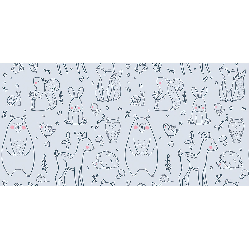 Tapis Vinyle Enfants Happy friends bleu 97 x 48 cm Tapis Vinyle Enfants Happy friends bleu 97 x 48 cm