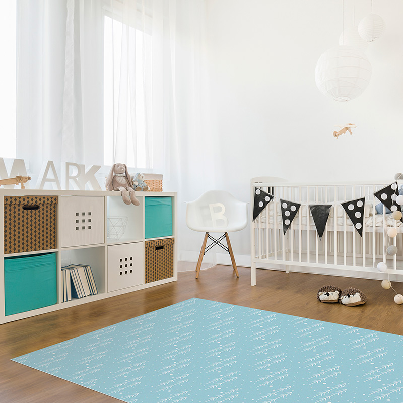 Tapis Vinyle Enfants Petites flèches bleu ciel chambre Tapis Vinyle Enfants Petites flèches bleu ciel chambre