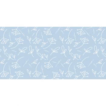 Tapis Vinyle Petites plantes bleu ciel 97 x 48 cm