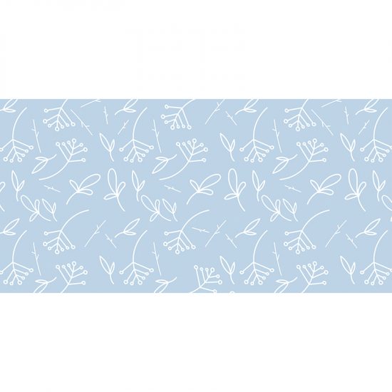 Tapis Vinyle Petites plantes bleu ciel 97 x 48 cm