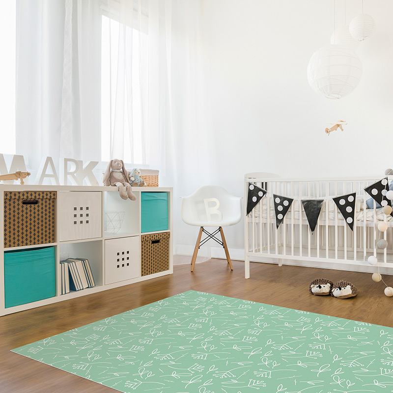 Tapis Vinyle Petites plantes verte chambre