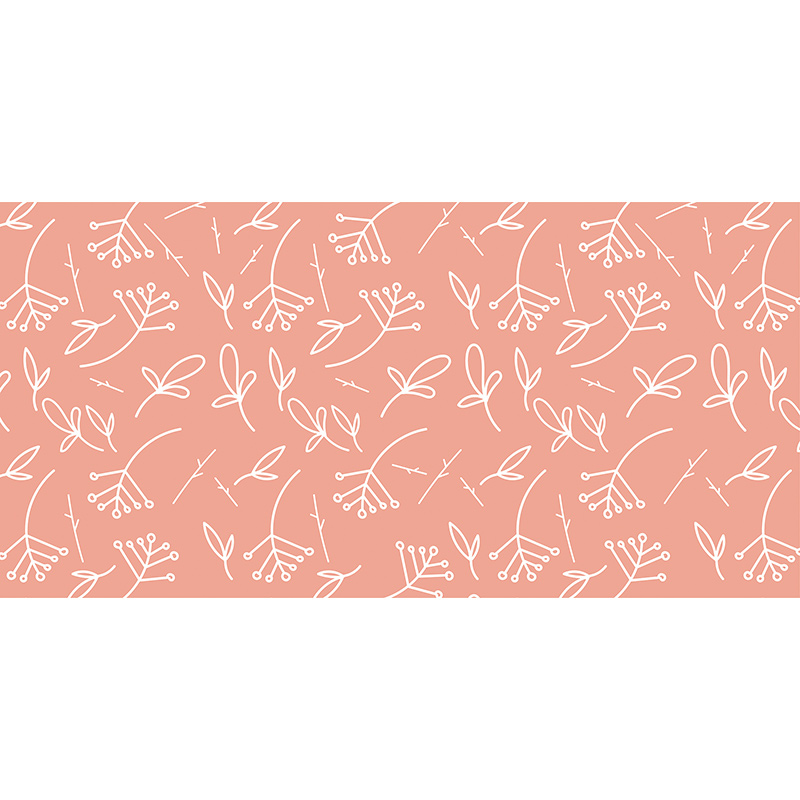 Tapis Vinyle Petites plantes corail 97 x 48 cm