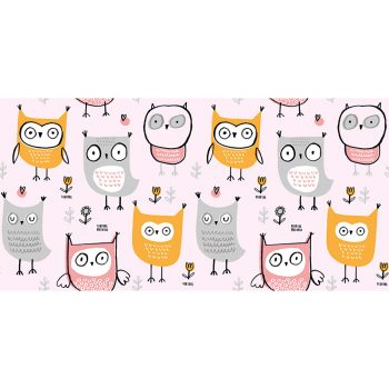 Tapis Vinyle Enfants Hiboux 97 x 48 cm
