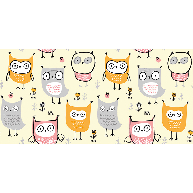 Tapis Vinyle Hiboux beige 97 x 48 cm