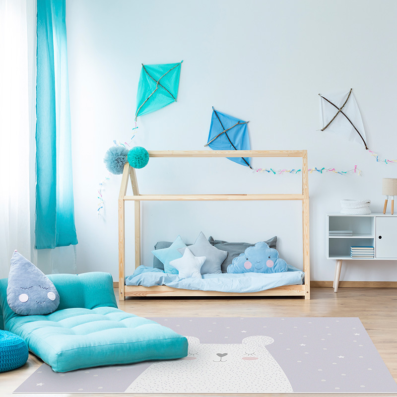 Tapis Vinyle Enfants Ours rêveur  chambre Tapis Vinyle Enfants Ours rêveur chambre