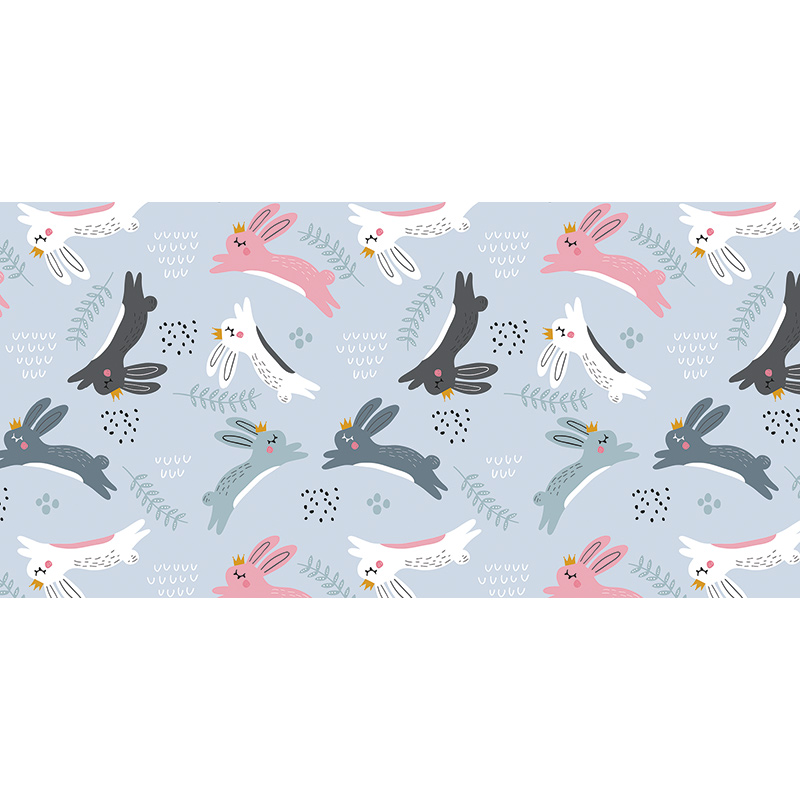 Tapis Vinyle Enfants Heureux lapins 97 x 48 cm Tapis Vinyle Enfants Heureux lapins 97 x 48 cm