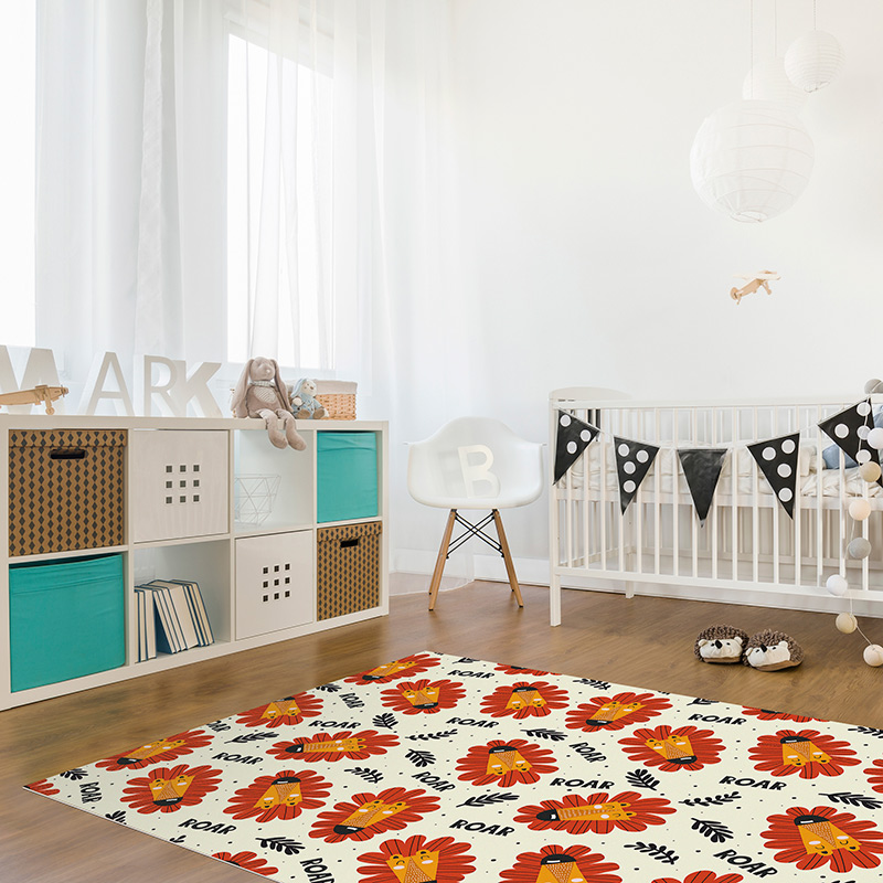 Tapis Vinyle Enfants Lion heureux chambre Tapis Vinyle Enfants Lion heureux chambre