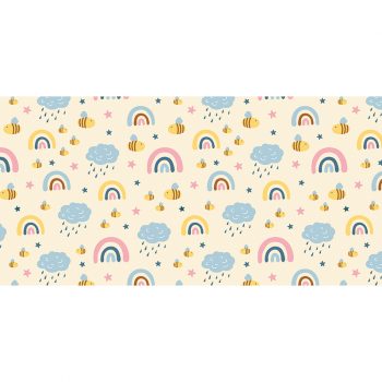 Tapis Vinyle Enfants Bee arc-en-ciel 97 x 48 cm