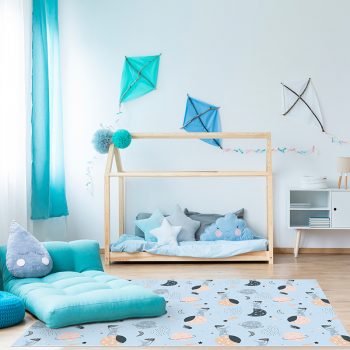 Tapis Vinyle Enfants Space rabbits chambre