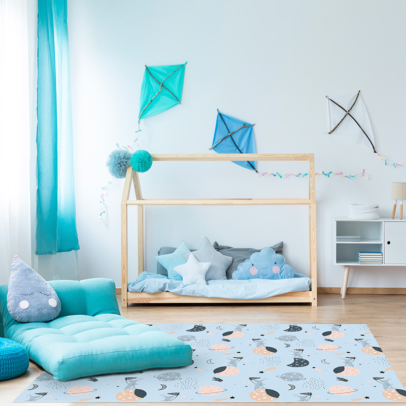 Tapis Vinyle Enfants Space rabbits chambre Tapis Vinyle Enfants Space rabbits chambre