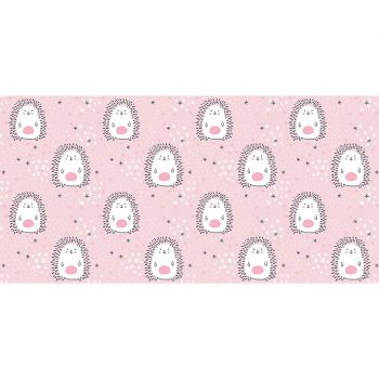 Tapis Vinyle Enfants Hérissons étoiles roses 97 x 48 cm