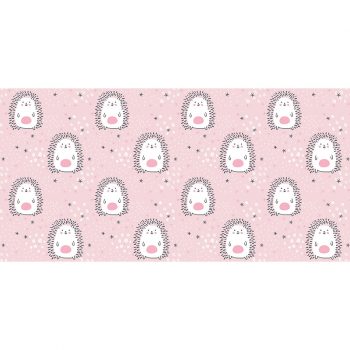 Tapis Vinyle Enfants Hérissons étoiles roses 97 x 48 cm