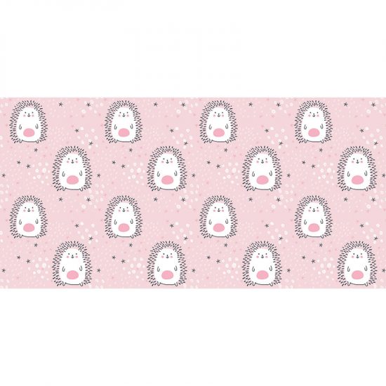 Tapis Vinyle Enfants Hérissons étoiles roses 97 x 48 cm