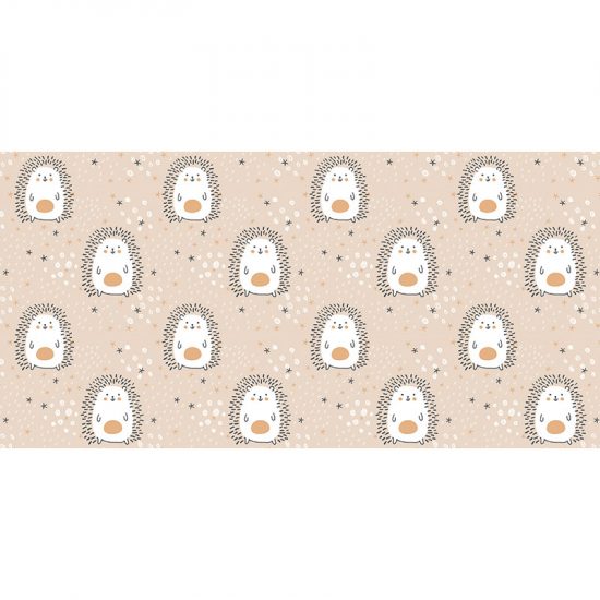 Tapis Vinyle Enfants Hérissons étoiles brunes 97 x 48 cm