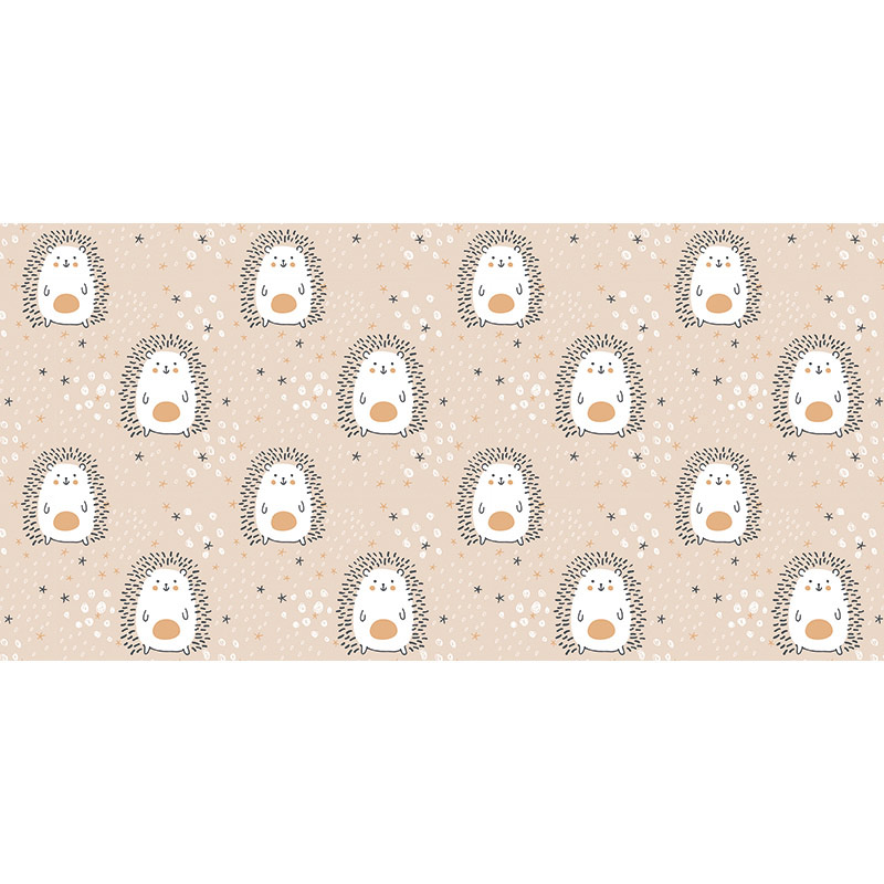 Tapis Vinyle Enfants Hérissons étoiles brunes 97 x 48 cm