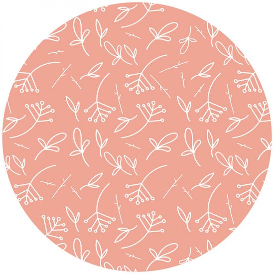 Tapis Vinyle Enfants rond Plantes de corail 60 x 60 cm