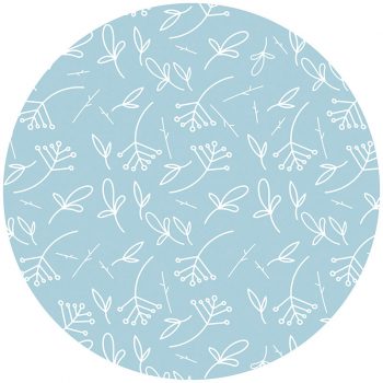 Tapis Vinyle Enfants rond Plantes Bleu 60 x 60 cm