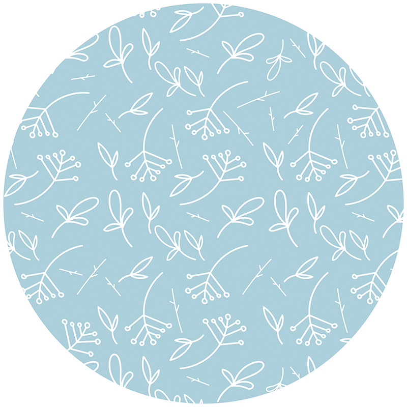 Tapis Vinyle Enfants rond Plantes Bleu 60 x 60 cm Tapis Vinyle Enfants rond Plantes Bleu 60 x 60 cm