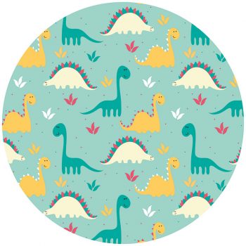 Tapis Vinyle Enfants rond Dinos 60 x 60 cm