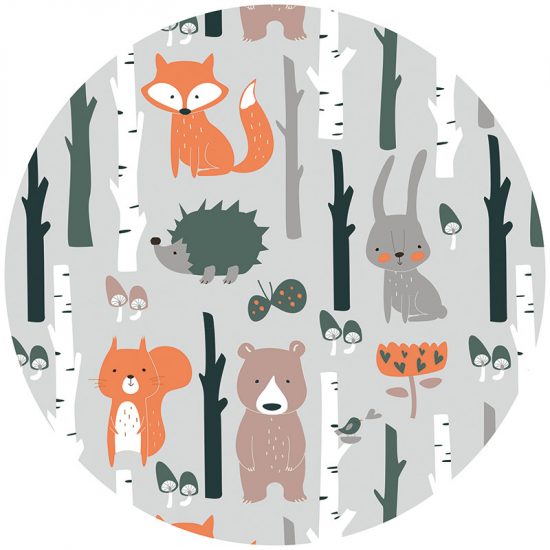 Tapis vinyle pour enfants carte du monde avec des animaux