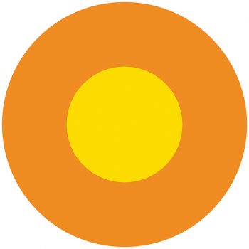 Tapis Vinyle Enfants rond Orange et Jaune 60 x 60 cm