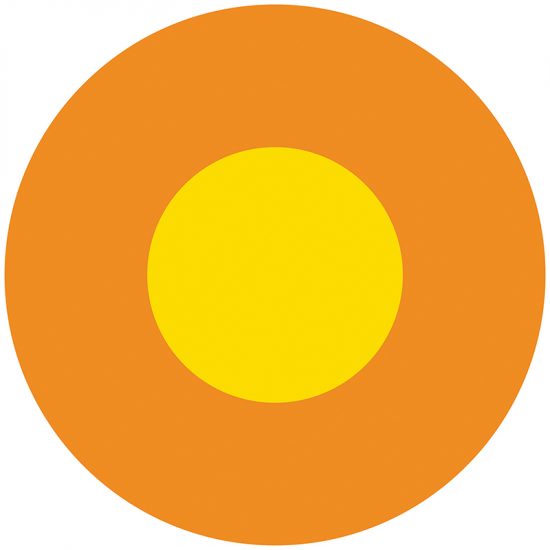 Tapis Vinyle Enfants rond Orange et Jaune 60 x 60 cm