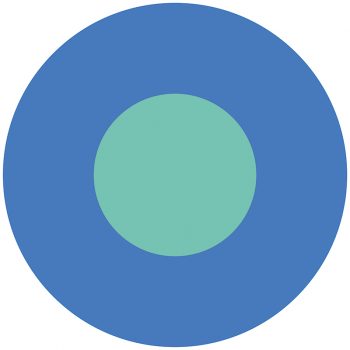 Tapis Vinyle Enfants rond Bleu et turquoise 60 x 60 cm