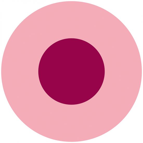 Tapis Vinyle Enfants rond Rose et fuchsia 60 x 60 cm