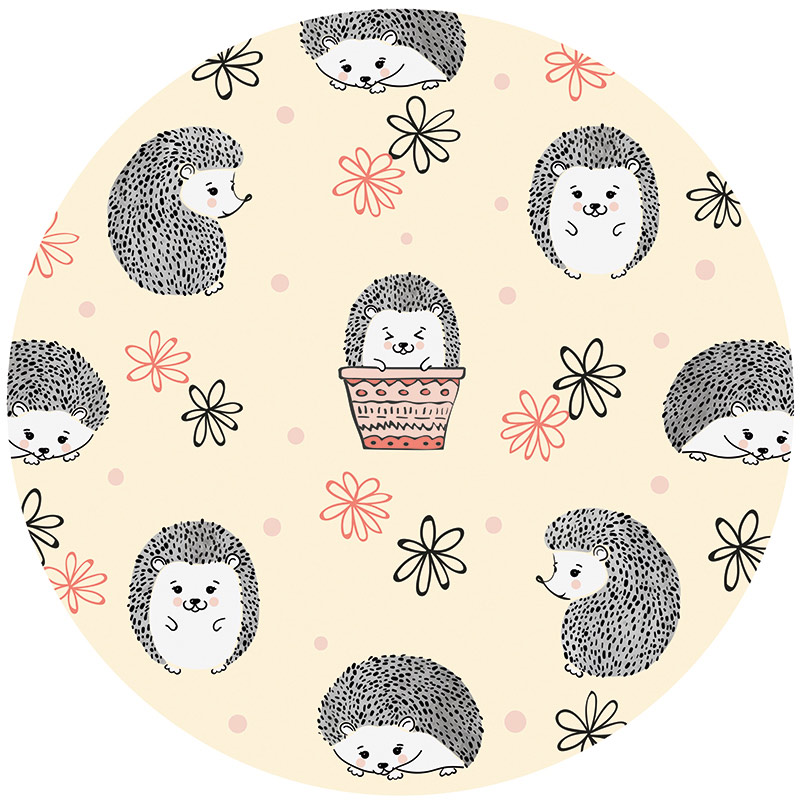 Tapis Vinyle Enfants rond Hérissons party 60 x 60 cm