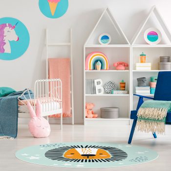 Tapis Vinyle Enfants rond Lion baby chambre